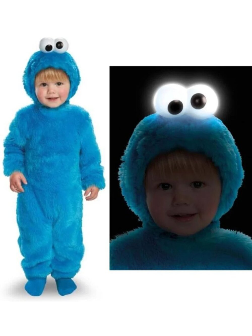 Sesame Street Kids Cookie Monster Halloween Costume Dress Up Light-Up Size 3T-4T